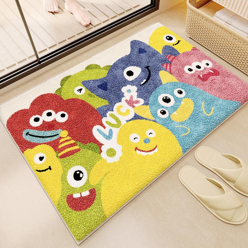 Absorbent Monster Bathroom Floor Mat Bathroom Floor Mat Imitation Cashmere Door Mat Non-slip Mat Household Bedroom Carpet Door Mat
