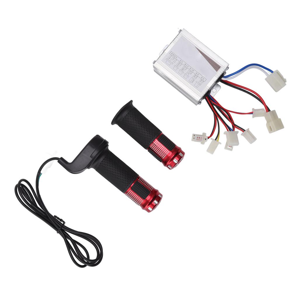 Controler de Viteză Motor DC cu Perii 24V 350W Cu Set Mânere de Accelerație pentru Trotinete Biciclete Electrice