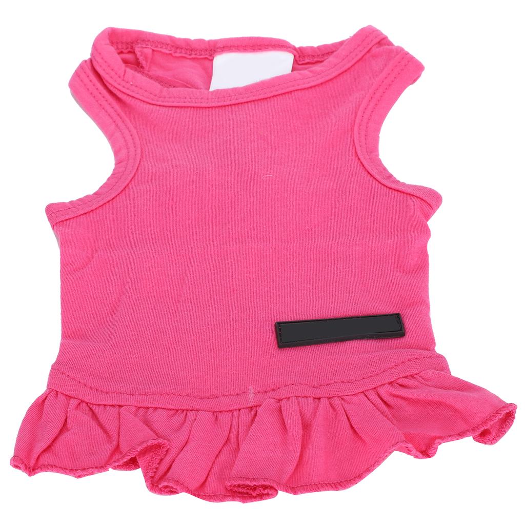 Haustier Sommerkleidung Hund Niedliches Baumwoll Ärmelloses T-Shirt Haustier Rock Hemd Kleider Rosa S