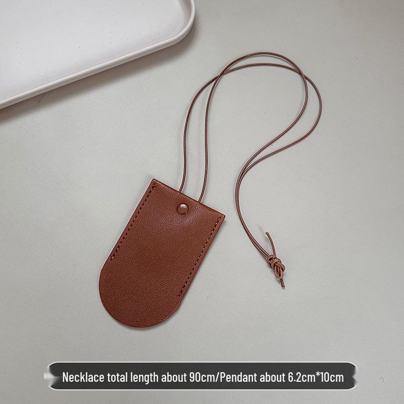 Damen Kunstleder Nackentasche Halskette für Kopfhörer & Brillen mit Schlüsselbein-Kette