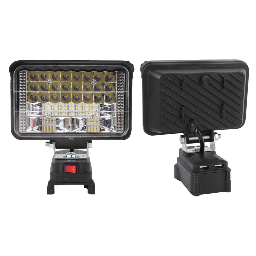 LED Work Light 2 USB Charging Port Portable Outdoor Flood Light for Camping Fishing