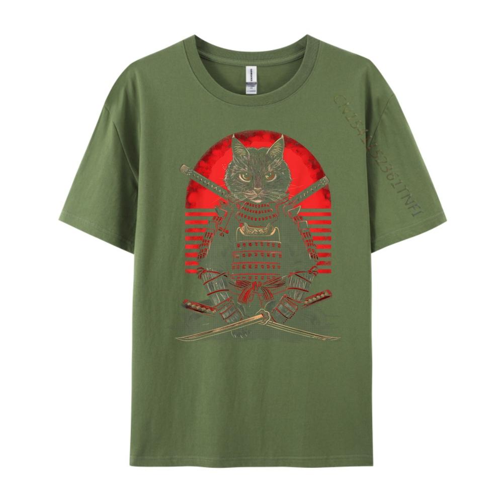 Cat Samurai Ninja Cat Samurai Art Ukiyo E Graphic T Shirts Streetwear Easter Sunday Men Clothes Tee Shirt Men Mothers Day