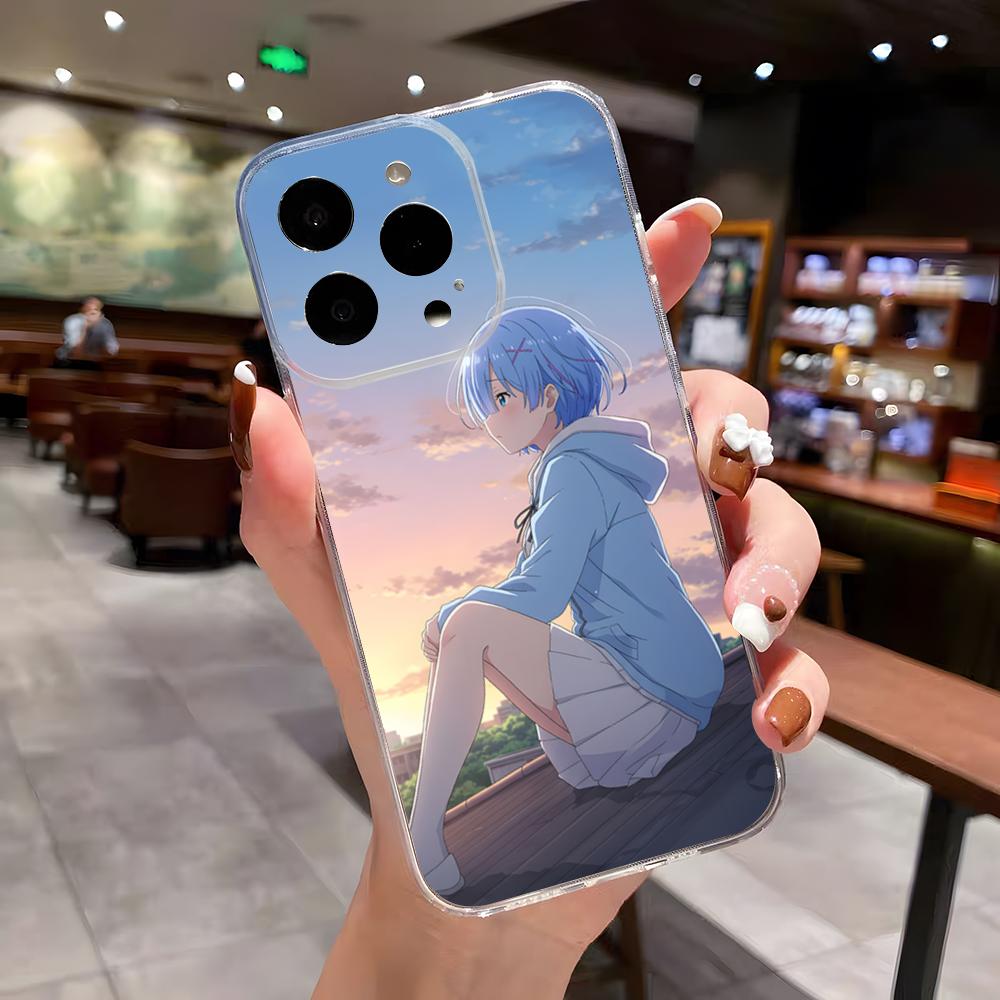 Re Zero Rem Emilia Phone Case For IPhone 17 Air 16 E 15 14 13 12 Mini 11 Pro Max Anti Transparent Drop Cover