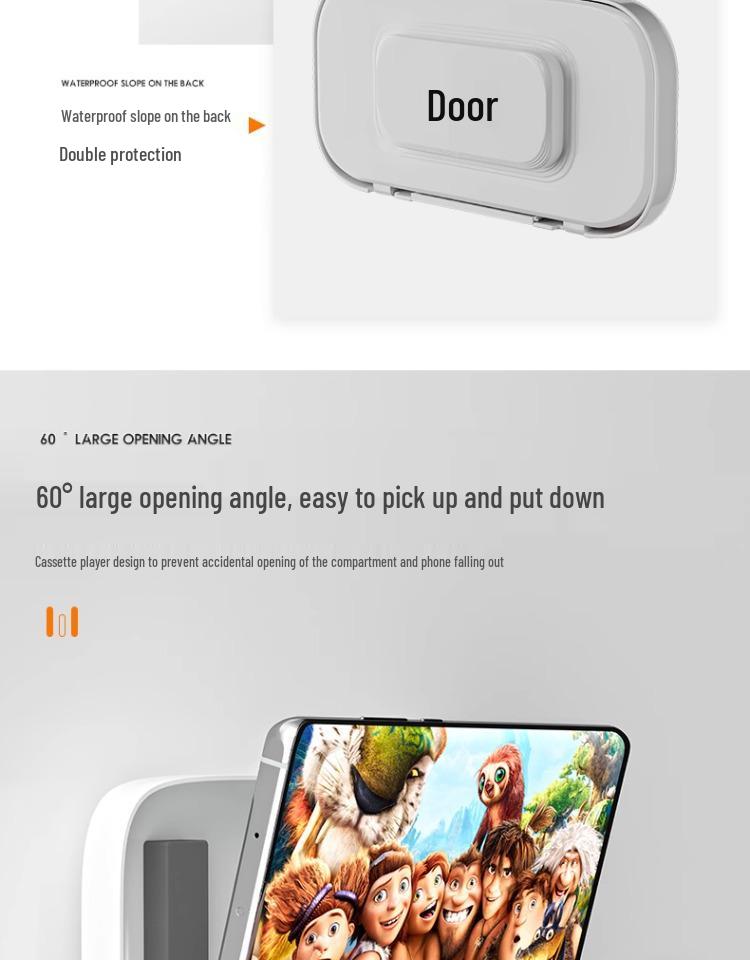 Wall-Mounted Waterproof Rotating Phone Holder for Bathroom and Toilet