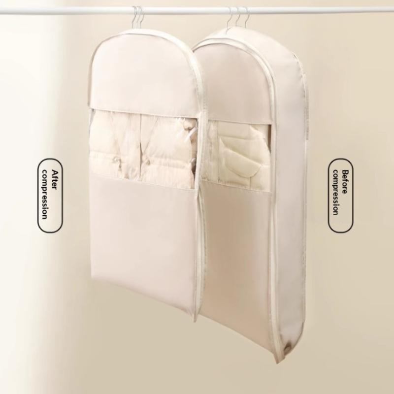 Down Jacket Compressed Storage Bag Hanging Organizer Dust Cover for Closet