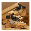Men S Fleece Lined High Top Martin Boots Thick Sole Warm Winter Work Boots