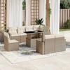 VidaXL Garden Lounge Set with Cushions 9 Pcs Beige Braided Resin 3267408