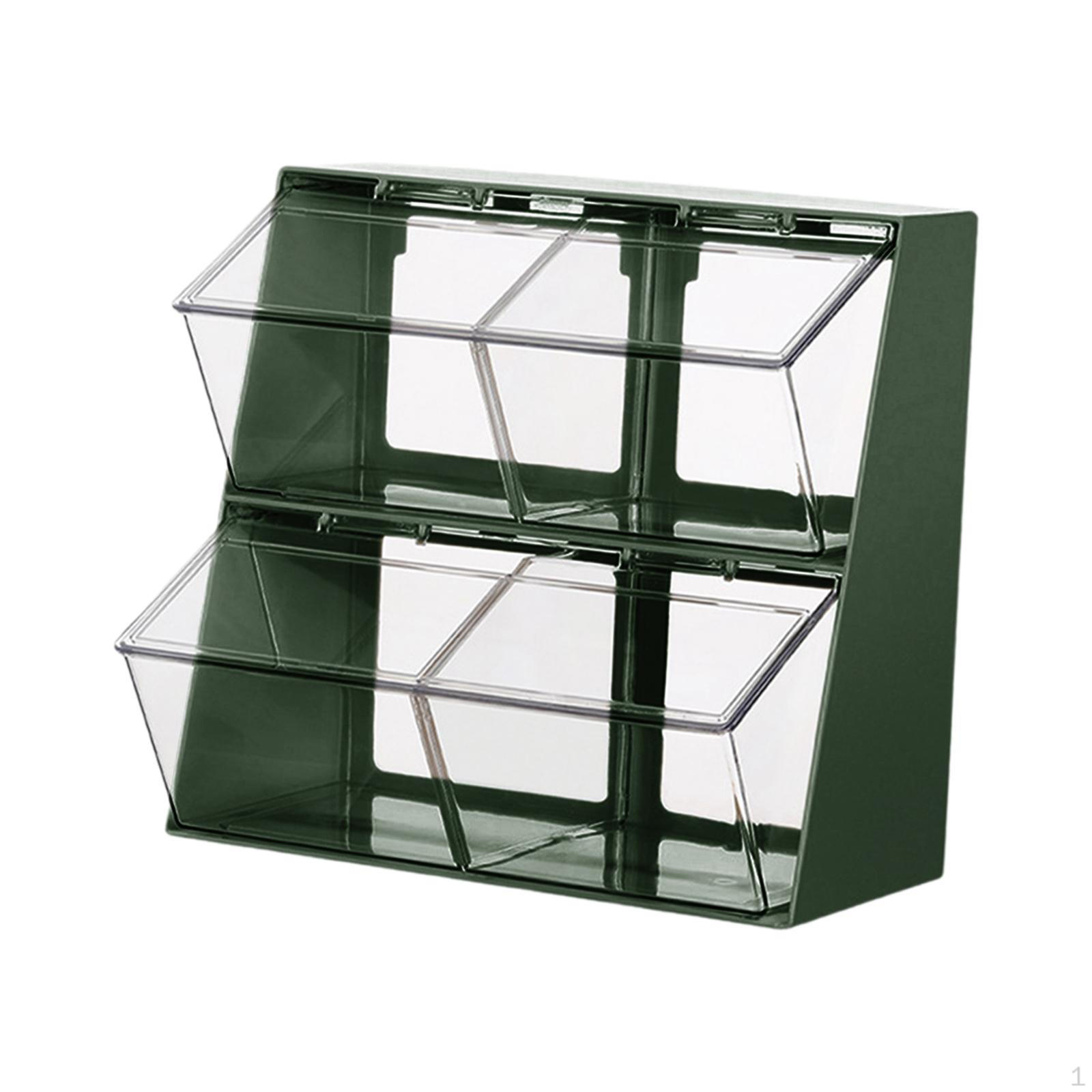 

Тримач для кавових капсул Коробка для зберігання чаю Багаторазовий прозорий контейнер для пакетиків цукру Кошик для косметики