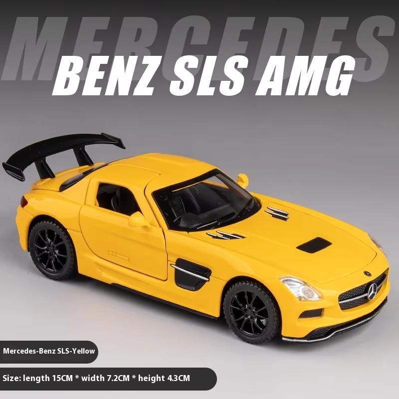 Nové 1:32 simulovaných sportovních vozů Benz AMG SLS z lehkých slitin, model auta, model auta, ozdoba, chlapecké dětské hračky, auta