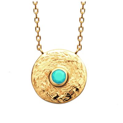 [Q8456] - Gold Plated Necklace 'Cléopatra' Turquoise Gold - 14 Mm