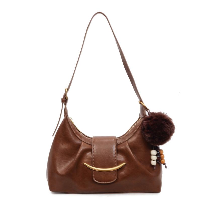 

Auudre High-quality Texture Retro Large-capacity One-shoulder Underarm Bag Female Commuter Handbag 27x8x18 світло-коричневого кольору