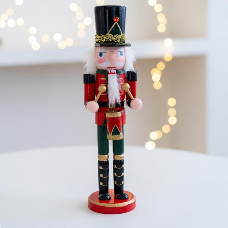 Christmas Nutcrackers Ornament, Wood Christmas Nutcrackers Soldier Figures Standing Decorations for Christmas