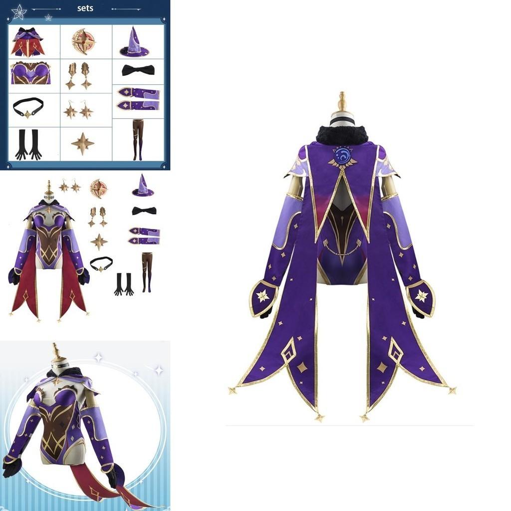 Genshin Impact Mona Cosplay Costume Full Set High Quality Cotton Exquisite Details