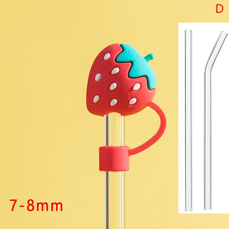 

1 Pc Cartoon Drinking Dust Cap Silicone Straw Plug Tips Cover Reusable Cap Cup Accessories Dust-Proof Drinkware Kitchen Bar Tool