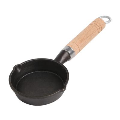Mini sartén de hierro fundido con calentamiento uniforme y revestimiento antiadherente, ideal para acampar en casa y viajar.