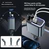 180W 5 In 1 Bluetooth Car Super Fast Charger Retractable With Digital Display USB PD Type C Cable Fast Charging Adapter