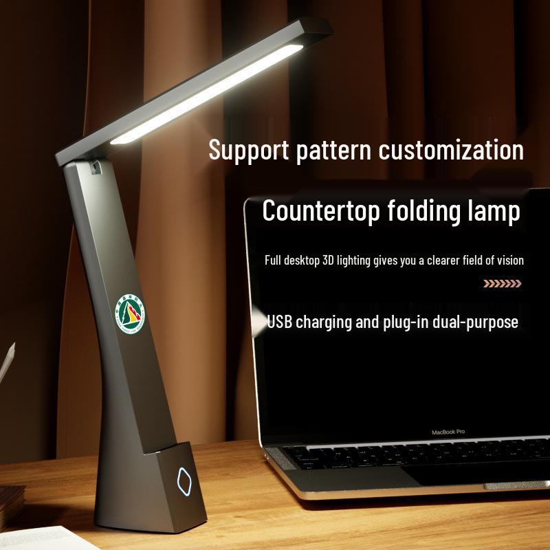 Foldable LED Desk Lamp, Plug-in & Rechargeable, Eye Protection for Kids' Reading & Writing