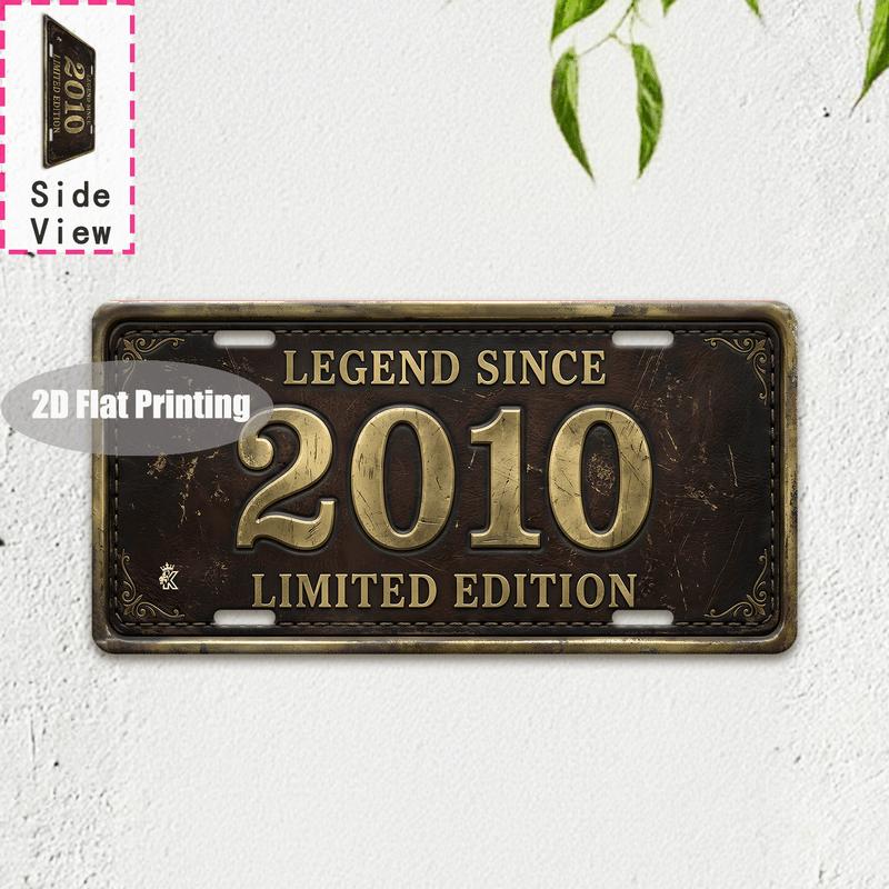 Vintage Year Bedroom Garage State Text Metal License Plate Sign Retro 2D Flat Printed Tin Plaque Wall Decor for Home Bar