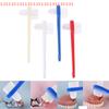 1 Pcs Double Head Manual Toothbrush Portable False Teeth Cleaner Denture Care Supply In Blue Red White Colors