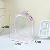 12cm PVC Transparent Storage Bag with Keychain Multicolor Cartoon Doll Display Box Dustproof Case Earphones Gift Organizer Bags