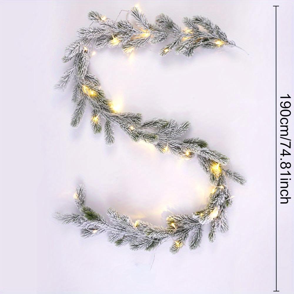 Christmas Artificial PE Hanging Rattan Decorative Cedar Garland with LED Light Garland for Mantel Fireplace Tablecloth
