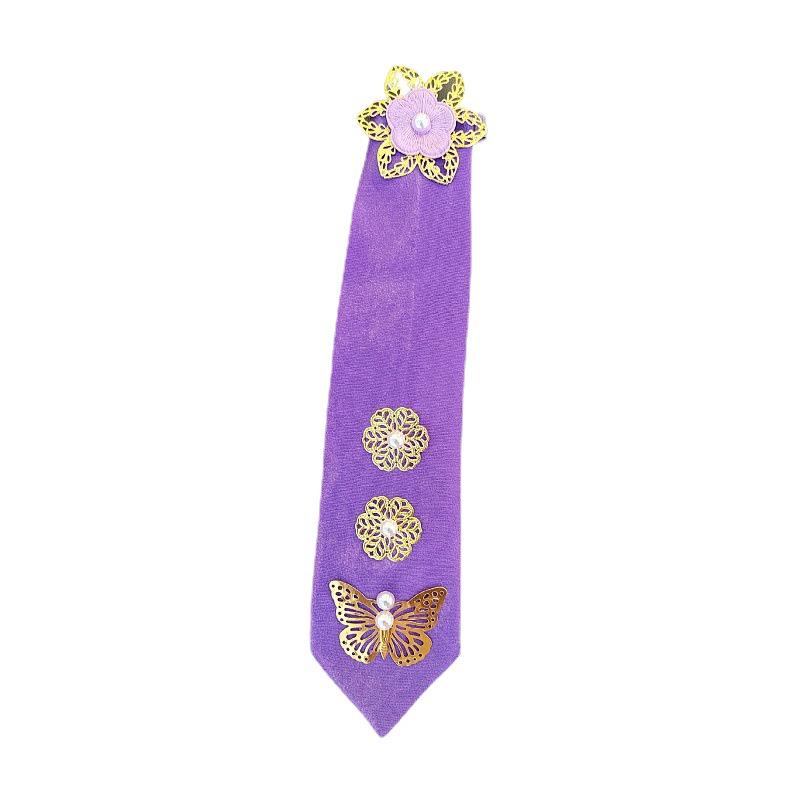 Purple Korean Ethnic Hair Accessories: Children's Headband and Girls' Hair Clips for Stage Performance and Hanbok Headdress