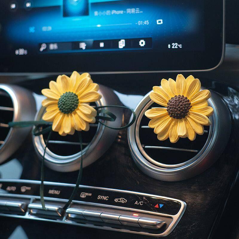 Summer Sunflower Car Fragrance Diffuser Air Vent Decoration Aroma Stone Car Interior Ornament for Women