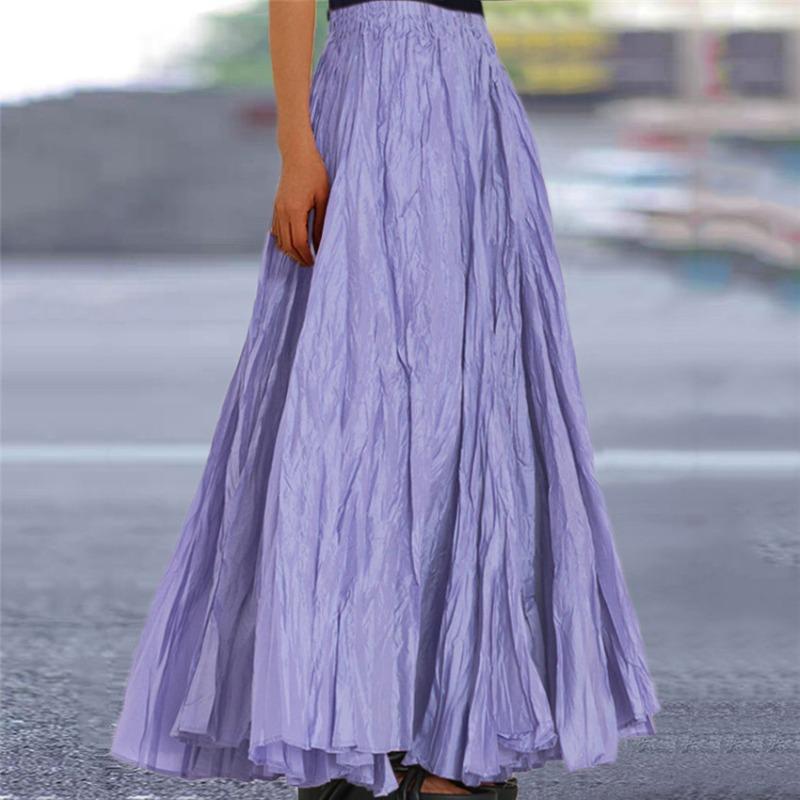 Women's Skirt Fashion New Solid Color A Line Loose Casual Women's Pleated Skirt 2026 Spring Summer Elegant Vacation Office Ladies Skirts