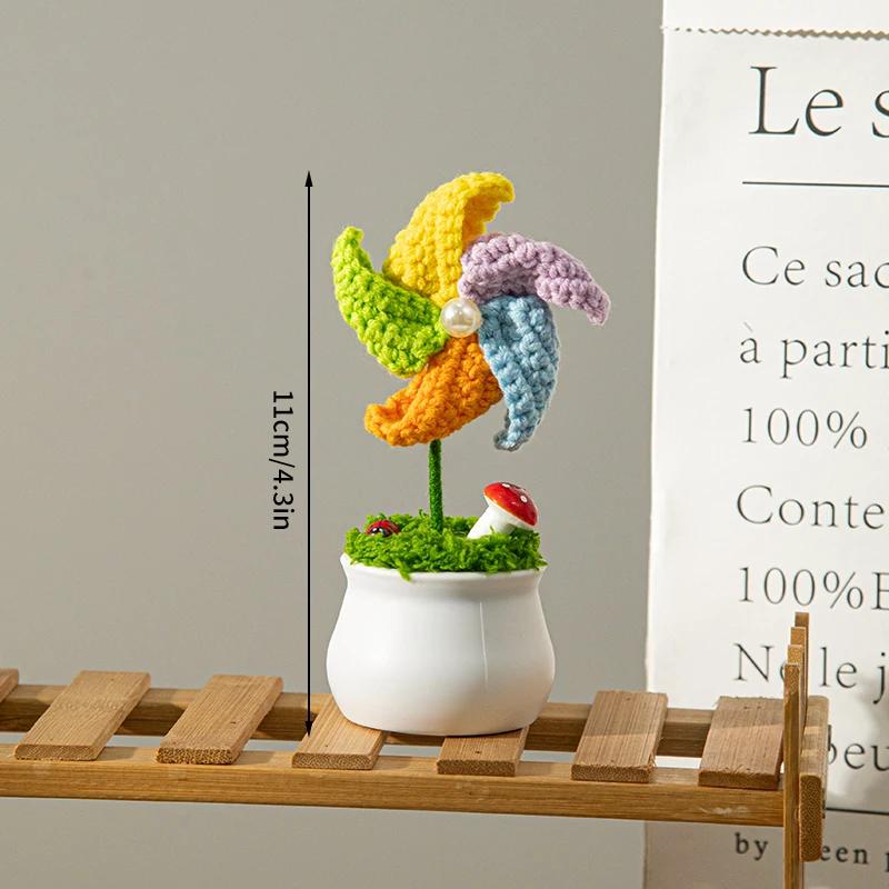 Pig Crochet Flower Decorative Flower Potted Kawaii Knitted Pot Flower Wedding Party Room Decor Potted Kawaii Knitted Pot Pig