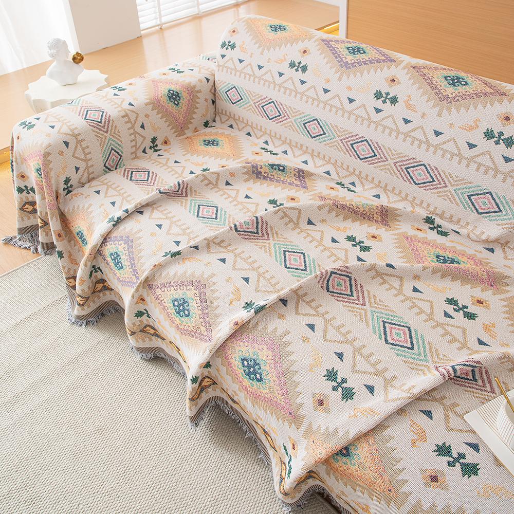 

1 шт. Защитный чехол для дивана из ткани шенилл в стиле бохо - нескользящий чехол для подлокотников и спинки, подходит для домашних животных, всесезонный, водостойкий 180x180cm