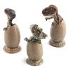 Dinosaur Figurine Set of 3 Half-hatched Dinosaur Eggs with Base