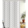 Boho Chic Black & White Striped Shower Curtain – Waterproof Polyester With Hooks, Machine Washable Bath Decor
