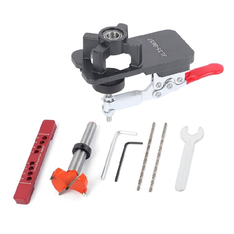 Hinges Mounting Tool Cabinet Door Hinge Jig Hinge Hole Drill Guide Locator 35mm Concealed Hinge Jig with Clamp