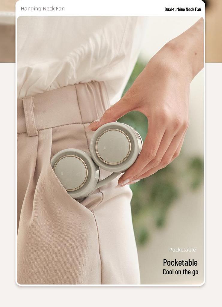 Portable Bladeless Neck Fan: Innovative USB-Powered Design for Outdoor Use