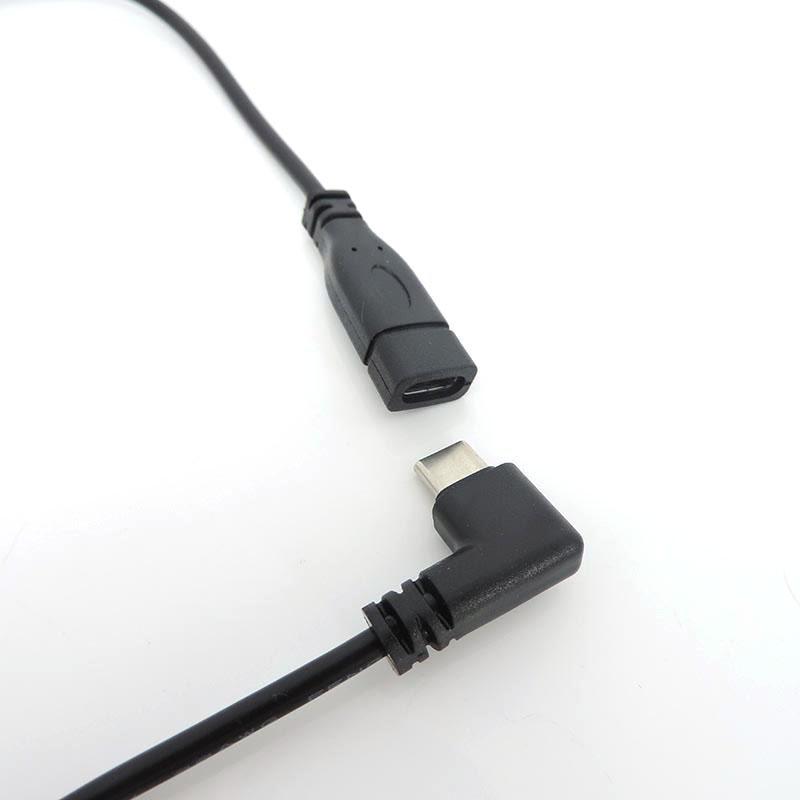 4 Stück 2/4-adriges Pin-Kabel USB 2.0 Typ C männlich weiblich Winkelstecker Typ C Kabelstecker rechtwinklig Stecker DIY Reparatur Daten Ladekabel