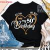 My Day Way 50th Birthday T Shirt Gold Glitter Heart Crown For Unisex Party Vintage Stylish Casual Versatile