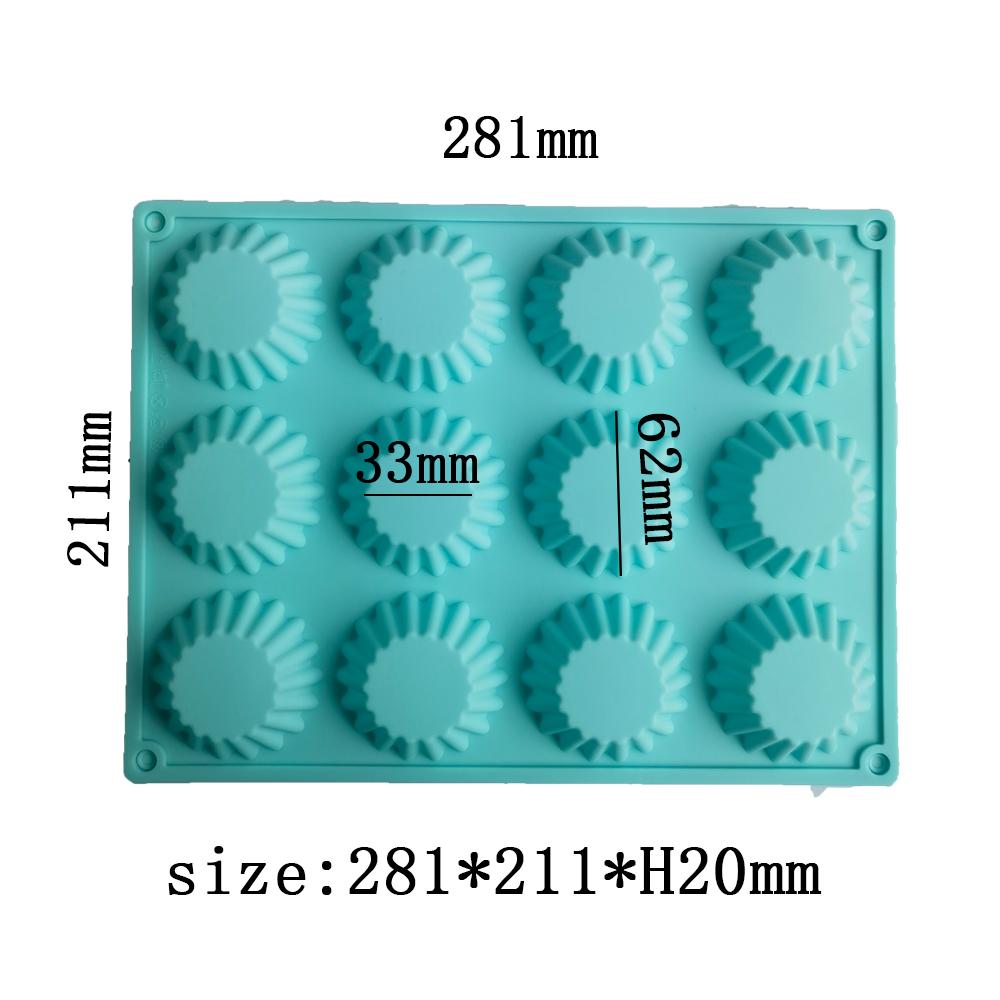 12-Hole Multi-Grid Round Silicone Muffin Cup Mold  Cake Chocolate     Bread Biscuit Baking Tray