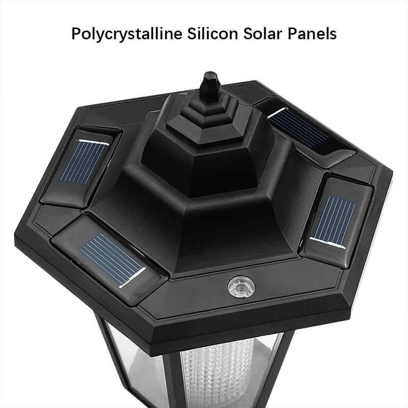 Retro Solar Wall Lights Outdoor Hexagonal Lamp IP65 Waterproof Fence Light LED Landscape Lighting for Courtyard Garden Decor