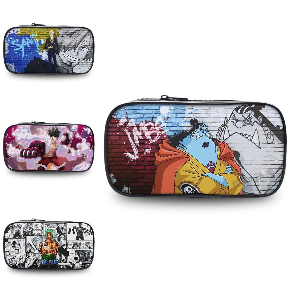 One Piece Luffy Anime Printed Single Layer Stationery Storage Pencil Bag For Students And Office Use