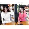 Solid Color Long Sleeved T-shirt Women's Base Shirt