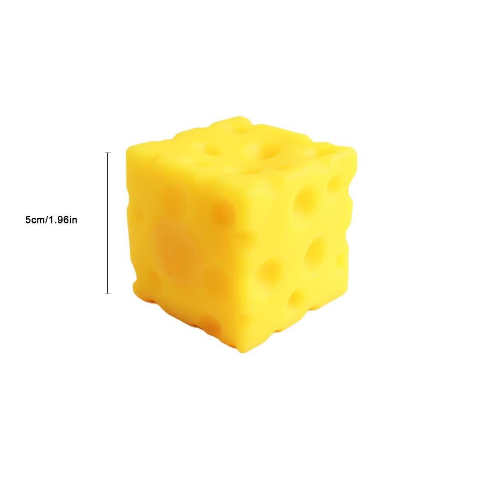 New Cheese Novelty Squeeze Toy Soft Rubber Bouncing Sensory Fidget For Anxiety Relief Focus Relaxation Fun Cheese Shape