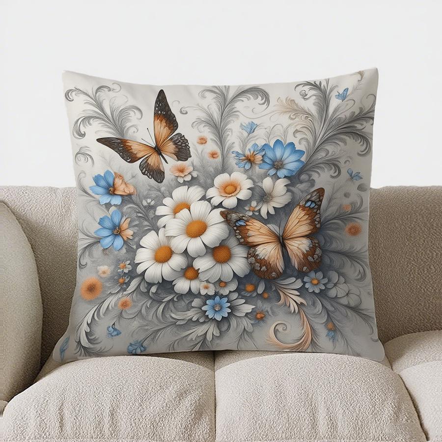 Heimdeko Florales & Schmetterlingsmuster Kissenbezug Muster Kissenbezug Geeignet für Sofa Schlafzimmer Auto Kissenbezug