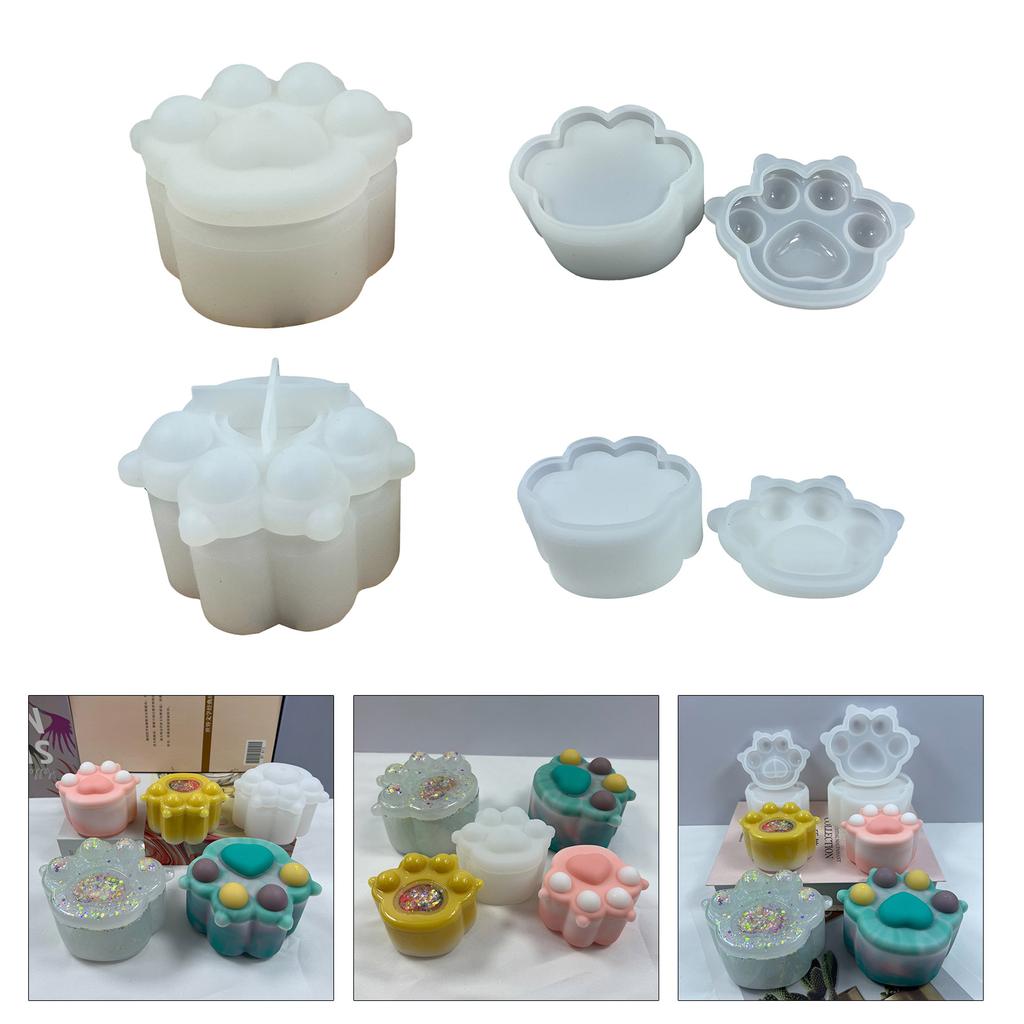 Non-stick Tigers Paw Container Mold Epoxy Resin Silicone Mold DIY Crafts Ornament Tool for DIY Storage Box Candlestick