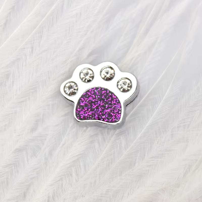 110Pcs/Lot Dog Cat Paw 8mm Slide Charms For Bracelet Women Jewelry Making Connector Dog Pet Collar DIY Keychain Accessories Gift