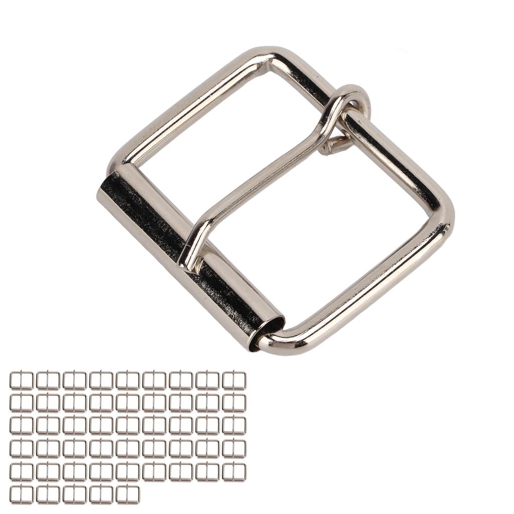50 Pcs Belt Pin Buckle Metal Adjustable Strap Roller Buckles for Dog Collar Chest Strap Bags Leather Belt