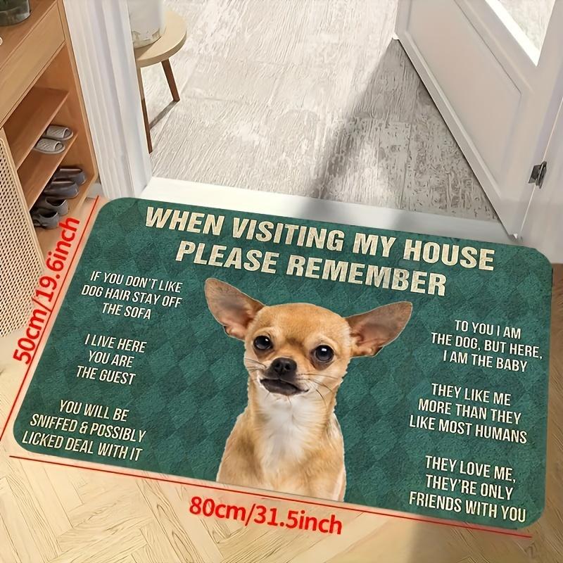 1Pcs Puppy Dog Pattern Floor Mat Modern Kitchen Polyester Rug Non-Slip Colorful Indoor Carpet, For Home Bathroom Bedroom Living Room Decor