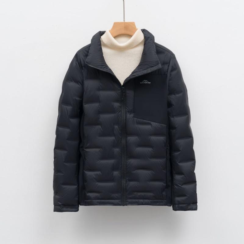 

Outdoor light down jacket women s autumn and winter short stand-up collar warm top jacket S чёрный