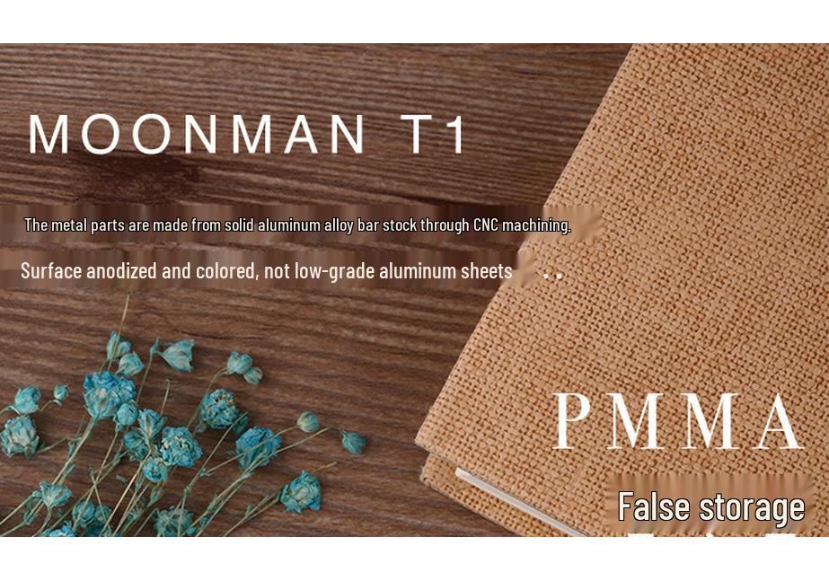 MOONMAN T1 Handmade Resin Fountain Pen, Large Capacity Piston Filler, Fine Nib with Aluminum Alloy Barrel