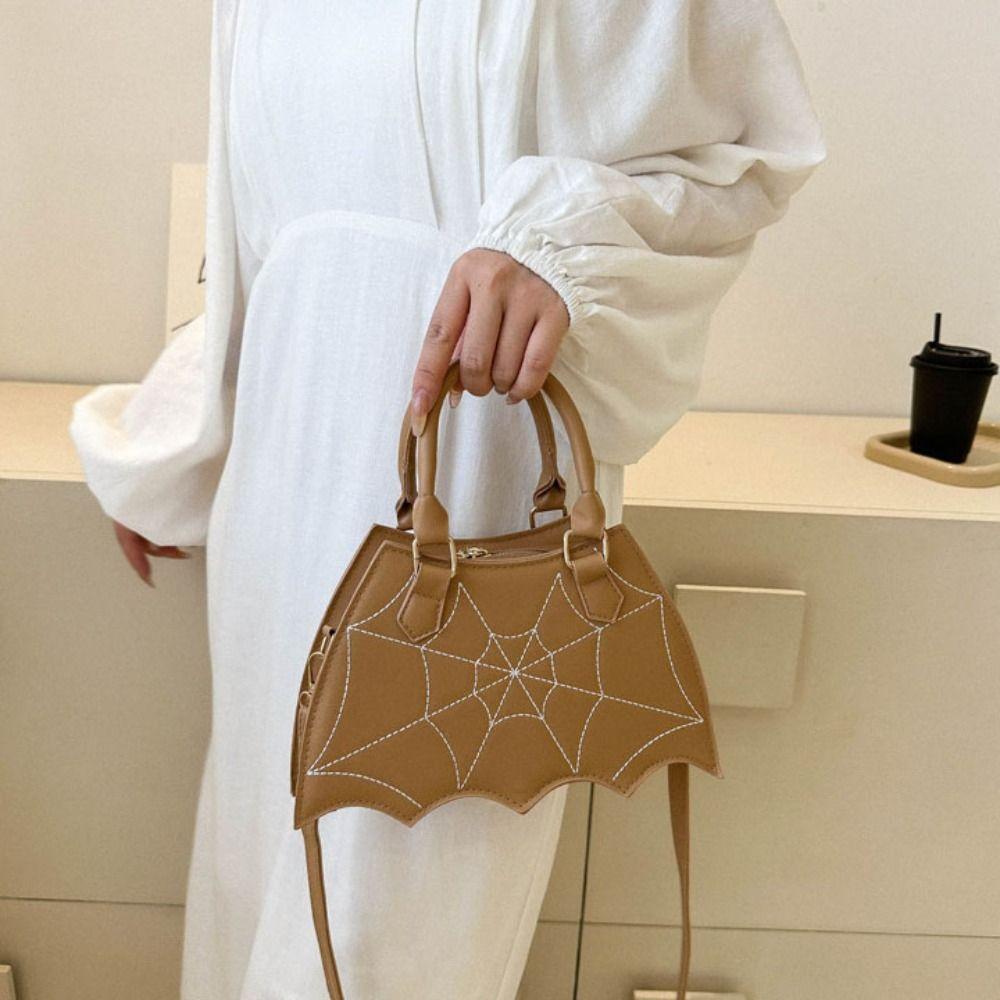 

Сумка через плечо из искусственной кожи с паутиной Harajuku Halloween Crossbody Bag Fashion Halloween Bag Outdoor белый