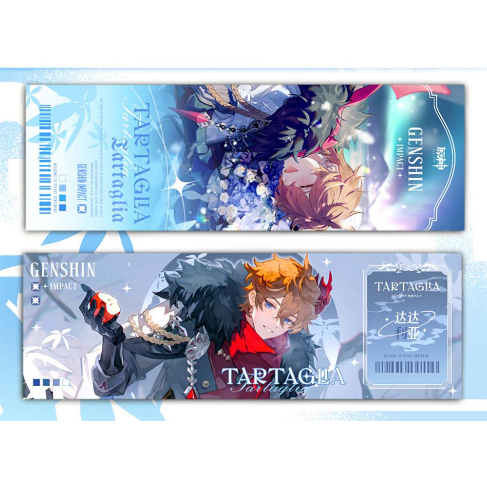 Genshin Impact Collection Karty Hry Záložka Furina Neuvillette Wriothesley Laser Oboustranná vstupenka Anime Tarotová karta Dárek
